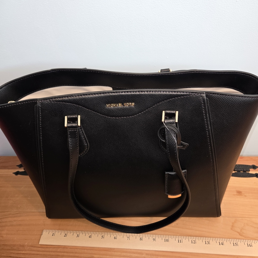 Michael Kors Taryn Black Leather Tote Bag - Sleek Everyday Carry